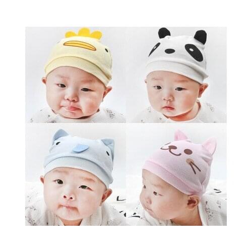 Baby male and female baby newborn baby cap baby cotton comfortable elastic cartoon cap children hat