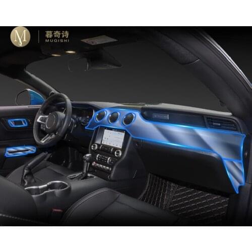 For Ford Mustang 2017-2021Car Interior Center console Transparent TPU Protective film Anti-scratch Repair film Accessories Refit