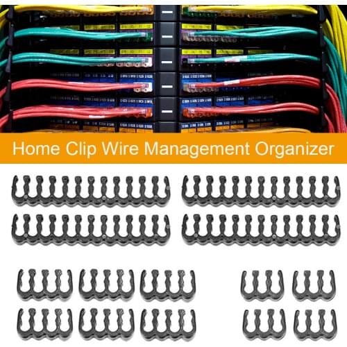 24pcs/set Home Organizer 24pin 8pin 6pin Power Supply Wire Management Sleeved Clamp Dresser Office Clip Cable Comb Computer