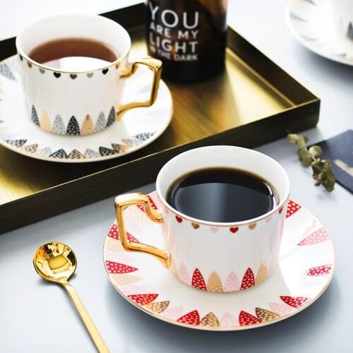 Europe white jade porcelain Coffee Cup and Saucer Phnom Penh ceramic coffee cup simple afternoon tea flower tea cups