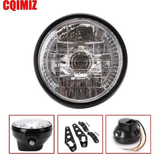 7 Inch H4 Motorcycle Headlight Turn Signal Indicator Blinker Light With Bracket Integrated Headlamp For Suzuki Yamaha Cafe Racer