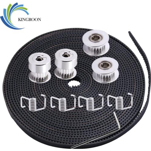 KINGROON 5M 6mm GT2 Belt 2PCS 20 Teeth 5mm Timing Pulley 2PCS Idler Pulley 4PCS Spring 1PC 2mm Wrench Kit 3D Printer Parts