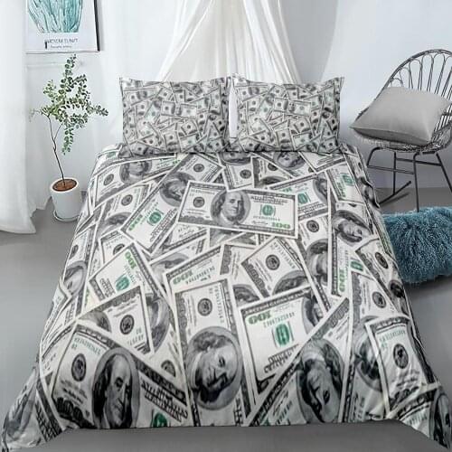 Funny Design Money Dollar Bedding Set Single Twin Full Queen King Size Money Bed Set Childrens Kid Bedroom Duvetcover Sets 002