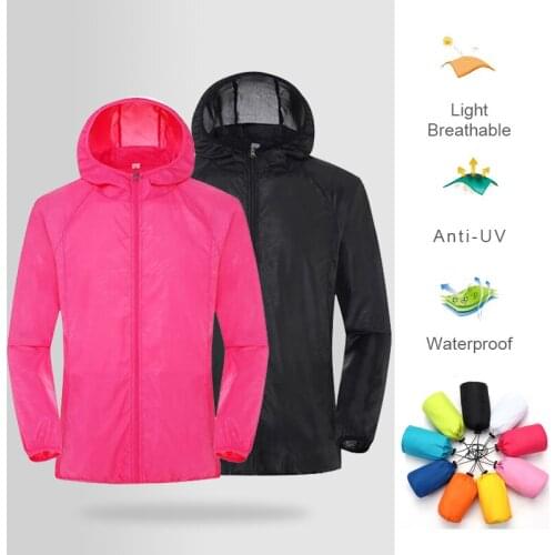 2021 Unisex Hooded Jacket Waterproof Quick Dry Windbreaker Sun Protection Jacket For Hiking Camping Hunting Outdoor Sports CSV