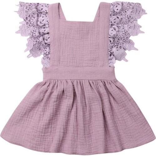 Summer 100% Cotton Newborn Girl Dresses Cute Flying Sleeves Baby Girls Dresses Fashion Infant Toddlers Kids Clothes 6 Colors