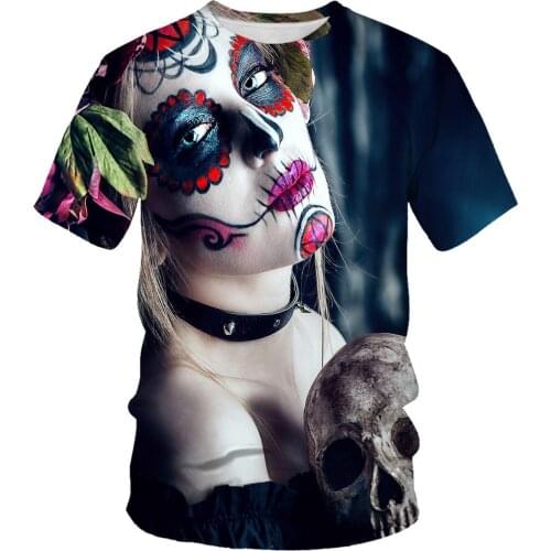 2021 summer T-shirt mens character sketch pattern 3D printing fashion men and women T-shirt soft texture casual fashion mens c