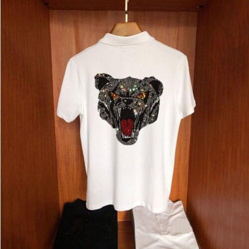 Summer Mens T-Shirt High-Quality Hot Diamond Classic Design Polo Loose Luxury Cotton Breathable Sweatshirt