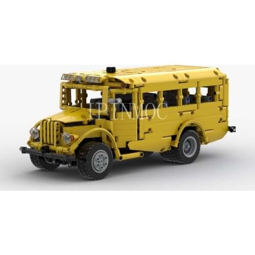 MOC-XXXX small school bus manual version GZA-651 - Bus bonnet layout timber-framed boy gifttechnology
