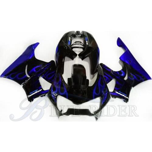 Motorcycle ABS Plastic Fairing Kits For HONDA CBR900RR 919 98 99 CBR919RR 1998 1999 BLUE RIDER bodyworks black blue flames