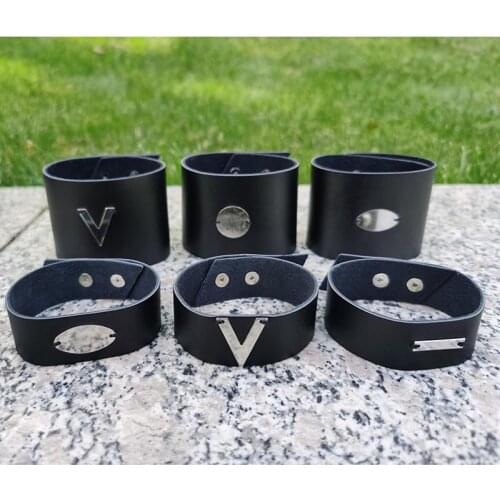 TOTABC Trendy Leather Bracelet for Men Women Layer Punk Bracelets Jewelry Customizable Casual Bangle Male Gift