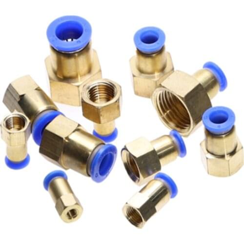 PCF 4MM 6MM 8MM 10MM 12MM Hose OD to 1/8'' 1/4'' 3/8'' 1/2'' BSP Female threaded Push In Fitting Pneumatic Air Hose Connector