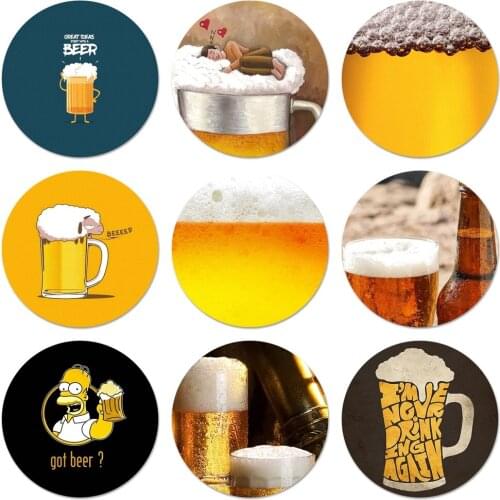 Fun beer art painting Icons Pins Badge Decoration Brooches Metal Badges For Backpack Decoration