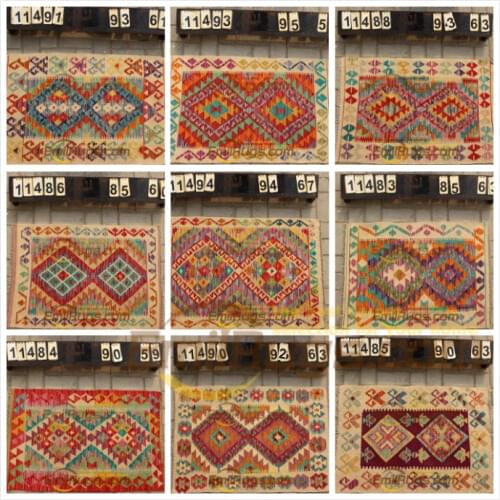 Handwoven Wool Carpets Home Decoration Carpet Geometric Rug Turkish Rugs Sale Wool Knitting Carpets Kilim Carpet Wool