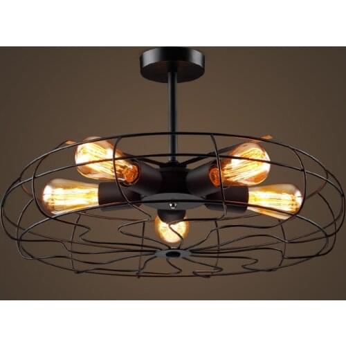 Industrial wind iron fan pendant lights retro Edison aisle restaurant lamp cafe clothing shop cafe bedroom pendant lamp GY42