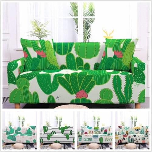 Cactus Plant Sofa Cover For Living Room All-inclusive Elastic Non-slip Slipcover Modern L Sectional Corner Sofa Furniture Decor