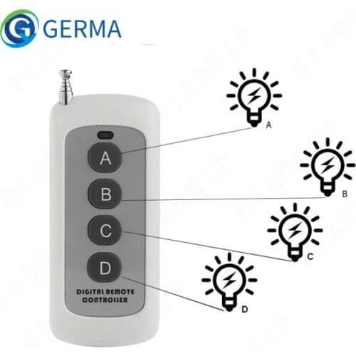 GERMA 433MHz 4 CH Button 1527 Code Remote Control Switch RF Relay Transmitter Wireless Key For Smart Home Garage Opener Door