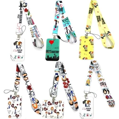 Greys Anatomy Nurse Doctor Neck Strap Lanyard for key lanyard card ID Holder Jewelry Decorations Key Chain for Accessories Gift