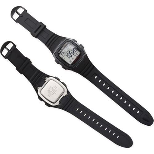 Gosear Adjustable Breathable PU Leather Replacement Watch Strap Band Belt Wristband for Casio W-96H Sports Watch Accessories