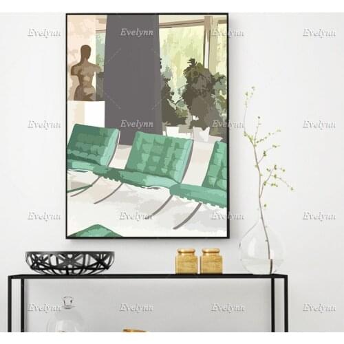Villa Tugendhat Print - Bauhaus Ludwig Mies Van Der Rohe,Design Poster Architectural Wall Art Home Decor Canvas Floating Frame