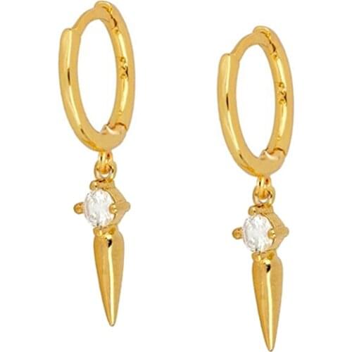 Prevent Allergies 925 Silver Minimalist crystal zircon Earrings Popular Ladies Hoop Earrings Fashion Jewelry Birthday Gifts