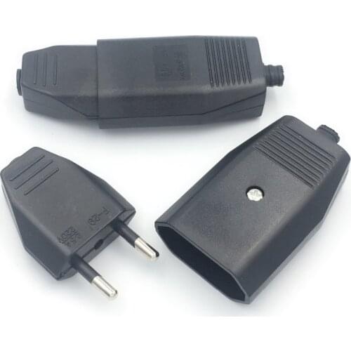 Rewirable European Power Cord CE Male Plug Female Socket Electrical Plug Industrial Vintage Style Rewire Plug 250V 16A