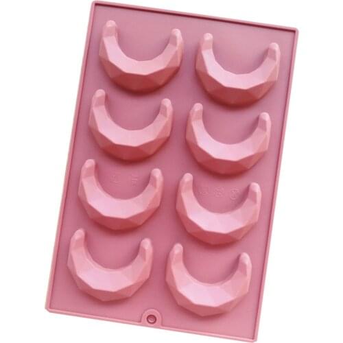 3D Diamond Moon Shape Mini Mousse Cake Silicone Mold Dessert Eid Mubarak Ramadan Baking Cake Mold Mousse Mold Cake Tools