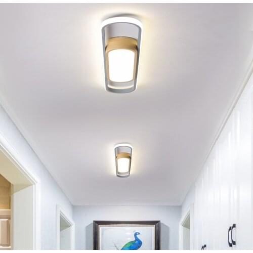 Modern LED Ceiling Lights Rectangle for Living Room Bedroom Kitchen Wooden Aisle Corridor Balcony Foyer Surface Mounted Lamp