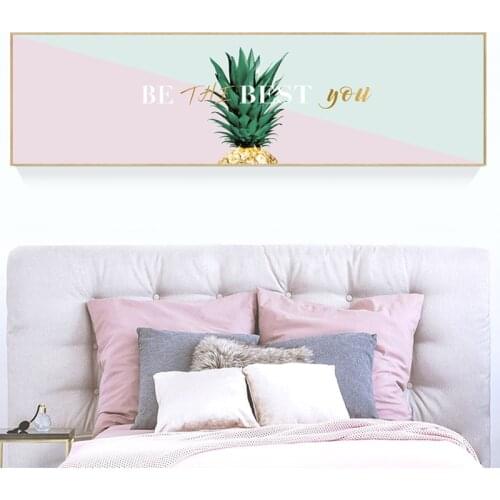 Modern Pink Backgroung Pineapple Flower Wall Art Poster Nordic Print Scandinavian Canvas Painting for Home Living Room Decor