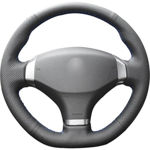 Hand-stitched Diy PU Micro Fiber Leather Car Steering Wheel Cover for 2013 Peugeot 408 Accessories