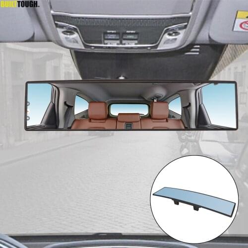 Universal rearview curved mirror, large field of view, anti-fog and anti-dazzling wide-angle mirror, blue rearview mirror, auto