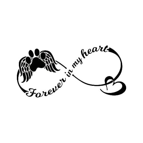 Forever in My Heart Pet Memorial Text Car Decal Vinyl Pet Decal Pet Rear windshield Art Decor Bumper L372
