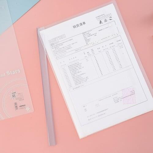 4PCS/Lot PP Rotary Folder A4 Translucent Report Folder Office School Stationery Document Organizer Cultural&Creative Paper Clips
