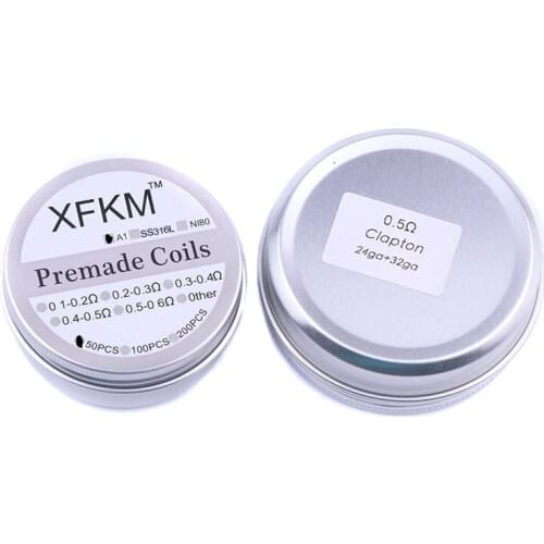 XFKM 50/100 pcs twisted Fused Hive clapton coils premade wrap Alien Mix twisted Quad Tiger Heating Resistance rda coil
