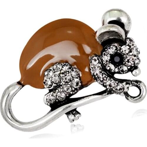 Zlxgirl jewelry men vintage brooch jewelry fashion mouse animal hijab pins womens kids Party Dresses Brooch hats accessories