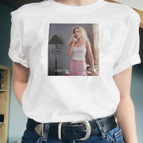 HAHAYULE-JBH I Don't Have Time For Idiots Funny Meme T-Shirt Womens Sassy Cute TV Show Tee Retro Style 90s Fashion Shirt