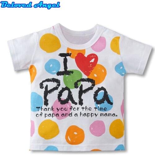 2-6Y Casual Fashion Summer Tops Toddler Baby Clothes Boys Girls Cotton Style Short Sleeve O-Neck Pullover Cartoon Print T-Shirts