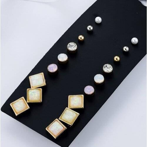 F21 Clearance 9 Pairs Mini Stud Earrings For Women Brincos Include 9 Pairs Earrings Lost Money Hight Quality