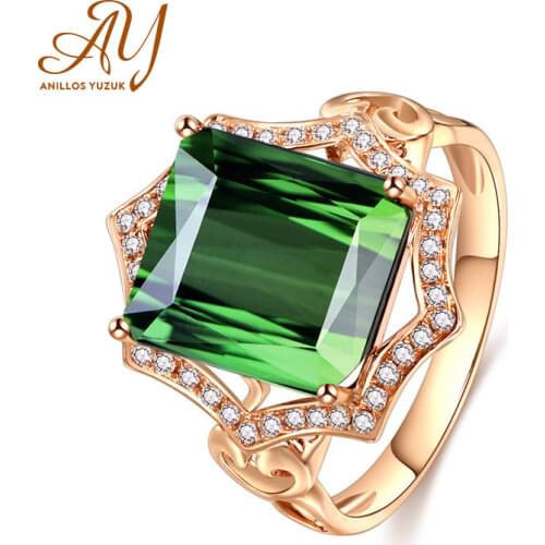 Anillos Yuzuk 925 Sterling Silver Yellow Pink White Blue Green Topaz Emerald Square Engagement Ring For Women 18K Gold Ring