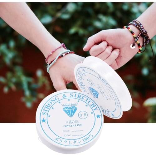 0.5-0.8mm Elastic Bracelet Thread Transparent Stretchy Elastic Rope String Line Cord Beading Beads for Jewelry Necklace Making