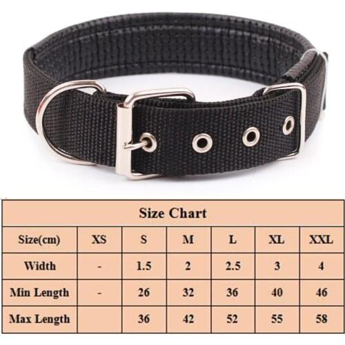 1Pc Dog Collar Pet Neck Ring Adjustable Nylon Neck Strap For Small Medium Large Pet Dogs Collars 5 Color Bule Black S-2XL Teddy