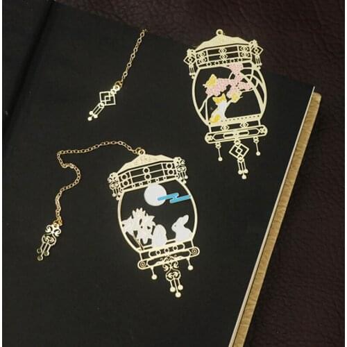 1pc Blessing Wishing Flower Lamp Pendant Bookmark Cute Art Pattern Book Mark Page Folder Decor Office School Supplies Stationery