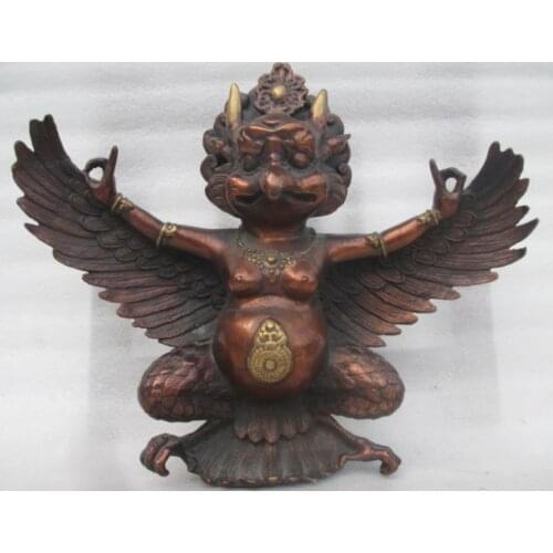 9.85 inch / Chinese antique collection copper gold statue of the birds