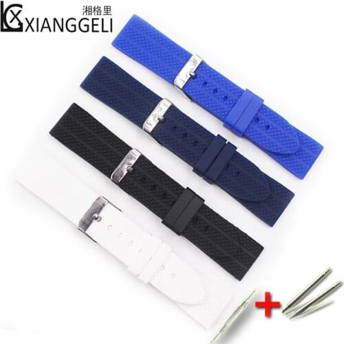 Watch accessories rubber Silicone strap 22mm Watchband for women watch clock watchbands mens watch strap 22mm