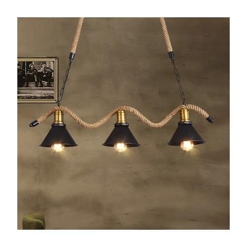 American Loft Style Iron Rope Edison LED Pendant Light Fixtures For Dining Room Bar Hanging Lamp Vintage Industrial Lighting