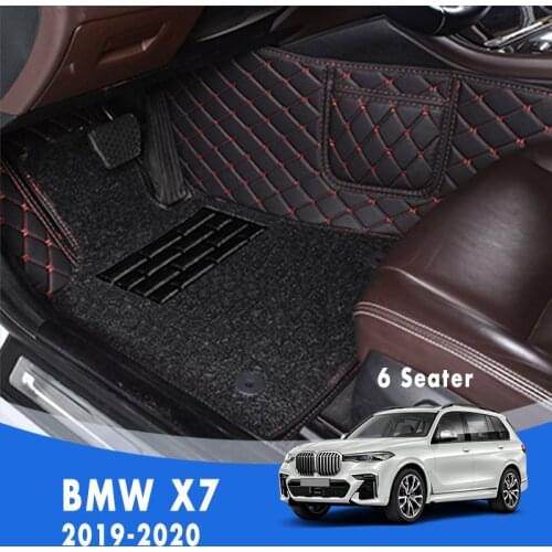 Car Floor Mats For Chevrolet BMW X7 2020 2019 6 Seats Luxury Double Layer Wire Loop Pedal Custom Car Interior Accessories Rugs