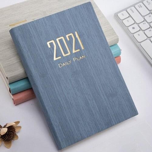 A5 English Letter Notebook 365 Day 2021 Year Daily Calendar Agenda Time Organizer Journal Note Pad School Office Supplies Gift