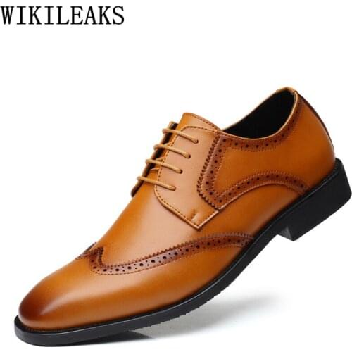 Brogue Shoes Men Coiffeur Black Dress Luxury Men Shoes Leather Italian Dress Classic Shoes Men Formal Plus Size Dress 48 Zapatos
