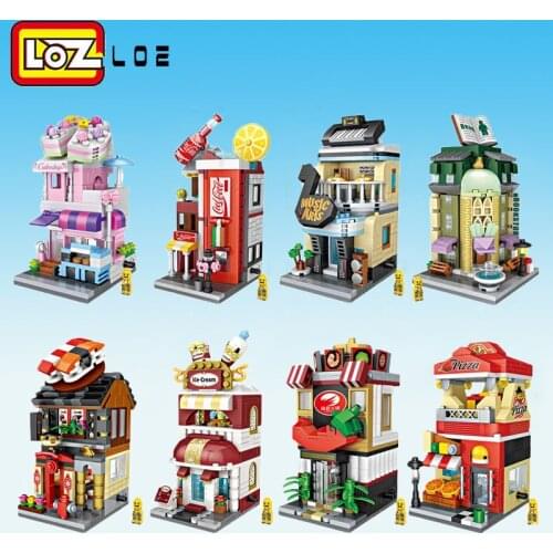 LOZ Mini Blocks City View Scene Coffee Shop Retail Store Architectures Models & Building Quiz Christmas Toy for Children