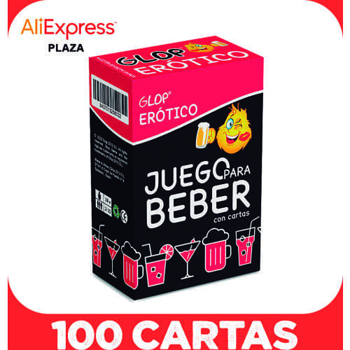 Glop Erotico - Juego para Beber - Juego de beber con Cartas para Fiestas de Adultos, 100 Cartas Diferentes