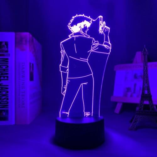 Cowboy Bebop Spike Spiegel Led Night Light for Bedroom Decor Nightlight Birthday Gift Anime 3d Lamp Spike Cowboy Bebop